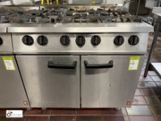 Falcon G2101EUOTA gas fired 6-burner Range, with double oven doors