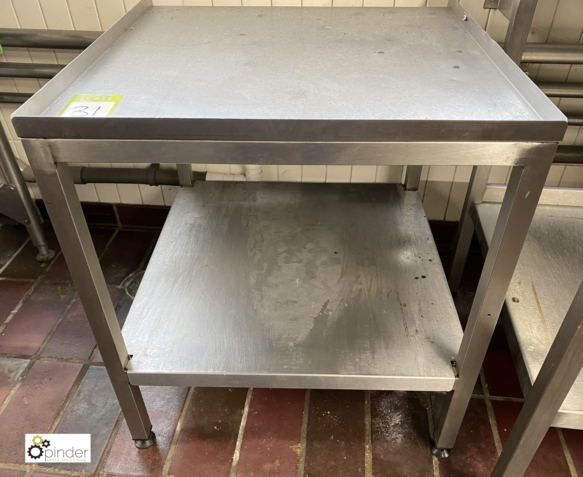 Stainless steel Table, 600mm x 600mm x 680mm, with undershelf