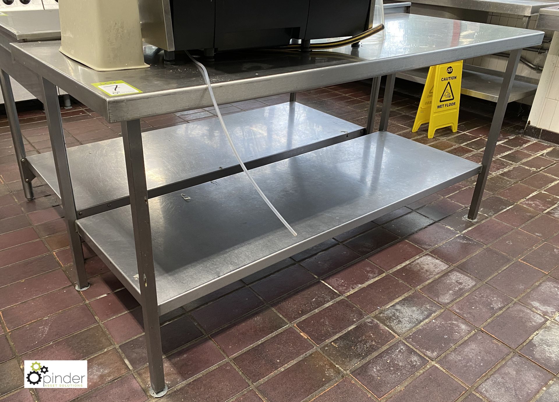 Stainless steel Preparation Table, 1750mm x 690mm x 850mm, with undershelf