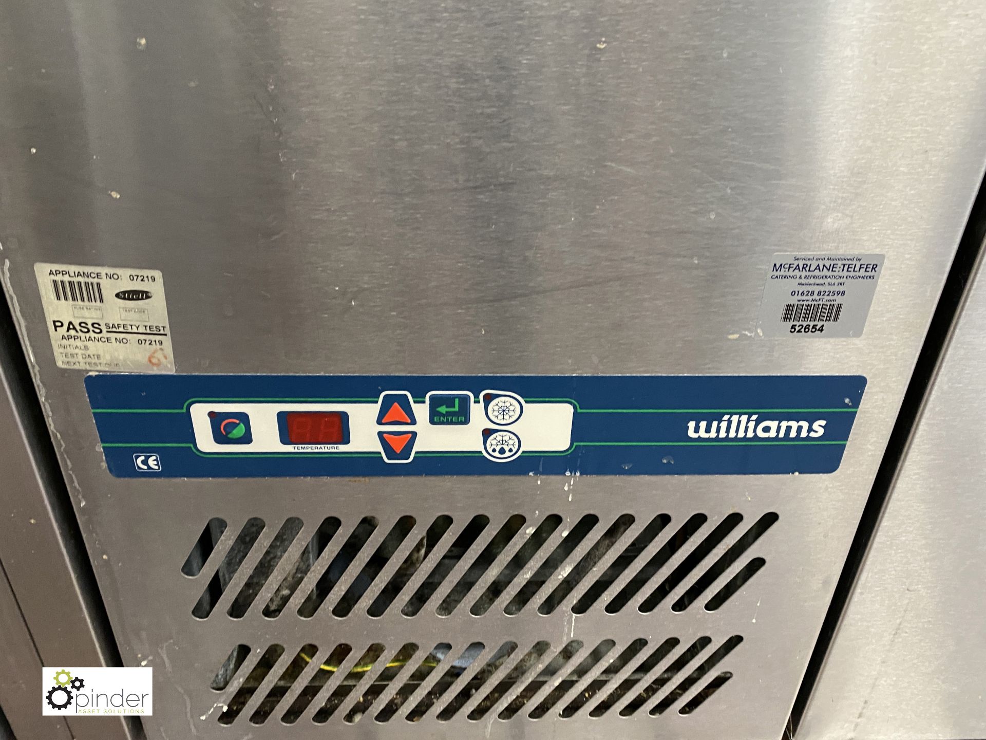 Williams stainless steel mobile double door Chilled Counter, 240volts, 1420mm x 750mm x 860mm, - Image 4 of 4