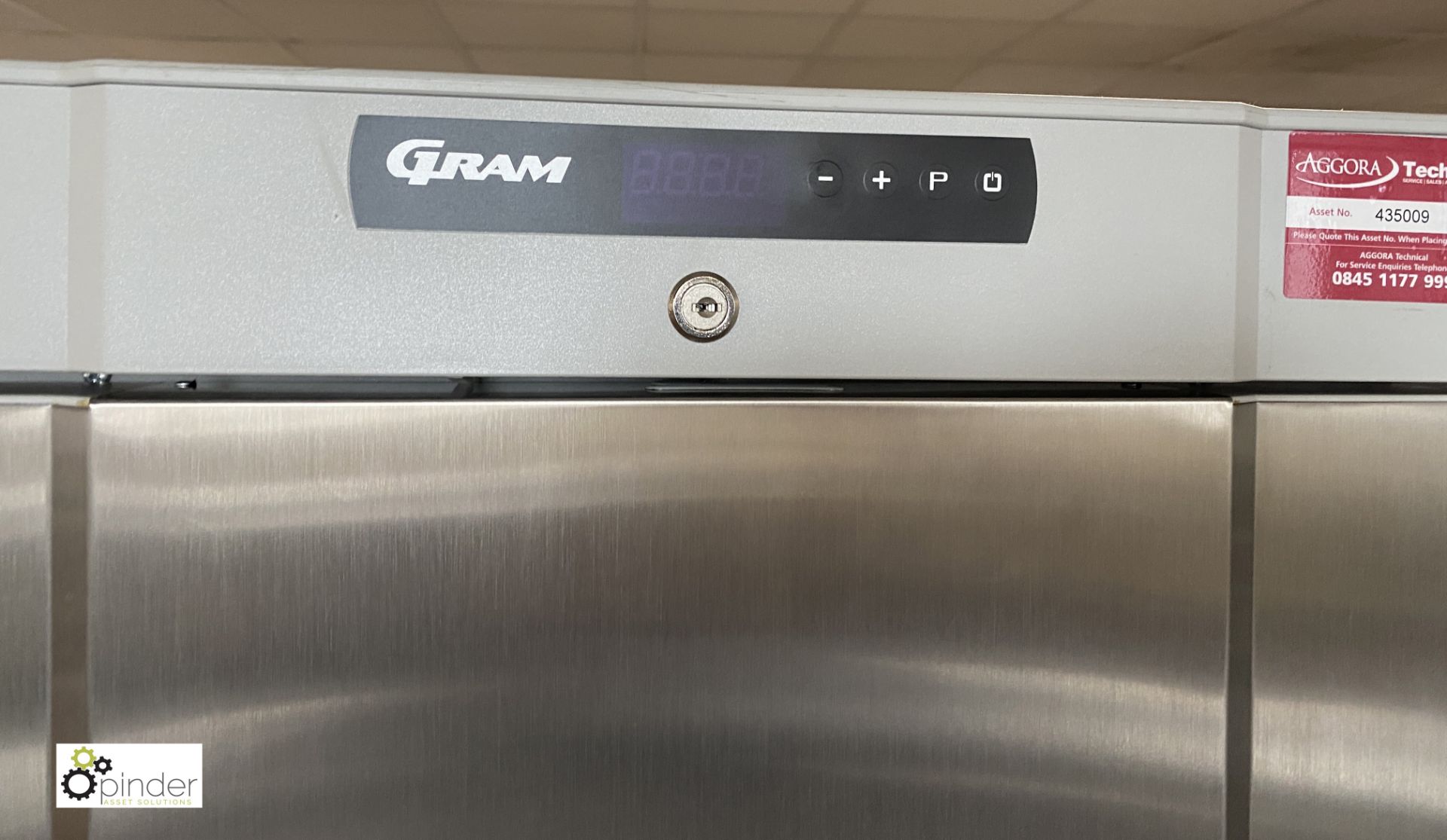 Gram K410 RGC6N stainless steel single door mobile Fridge, 240volts, 600mm x 650mm x 1900mm - Image 2 of 4