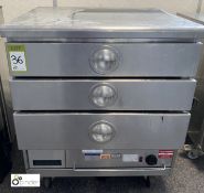 Victor stainless steel mobile 3-drawer Heated Cabinet, 240volts, 760mm x 700mm x 900mm