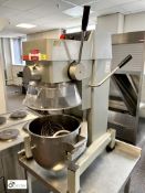 Crypto Peerless EM20 Planetary Food Mixer, 240volts, with bowl, whisk and dough hook, mounted on