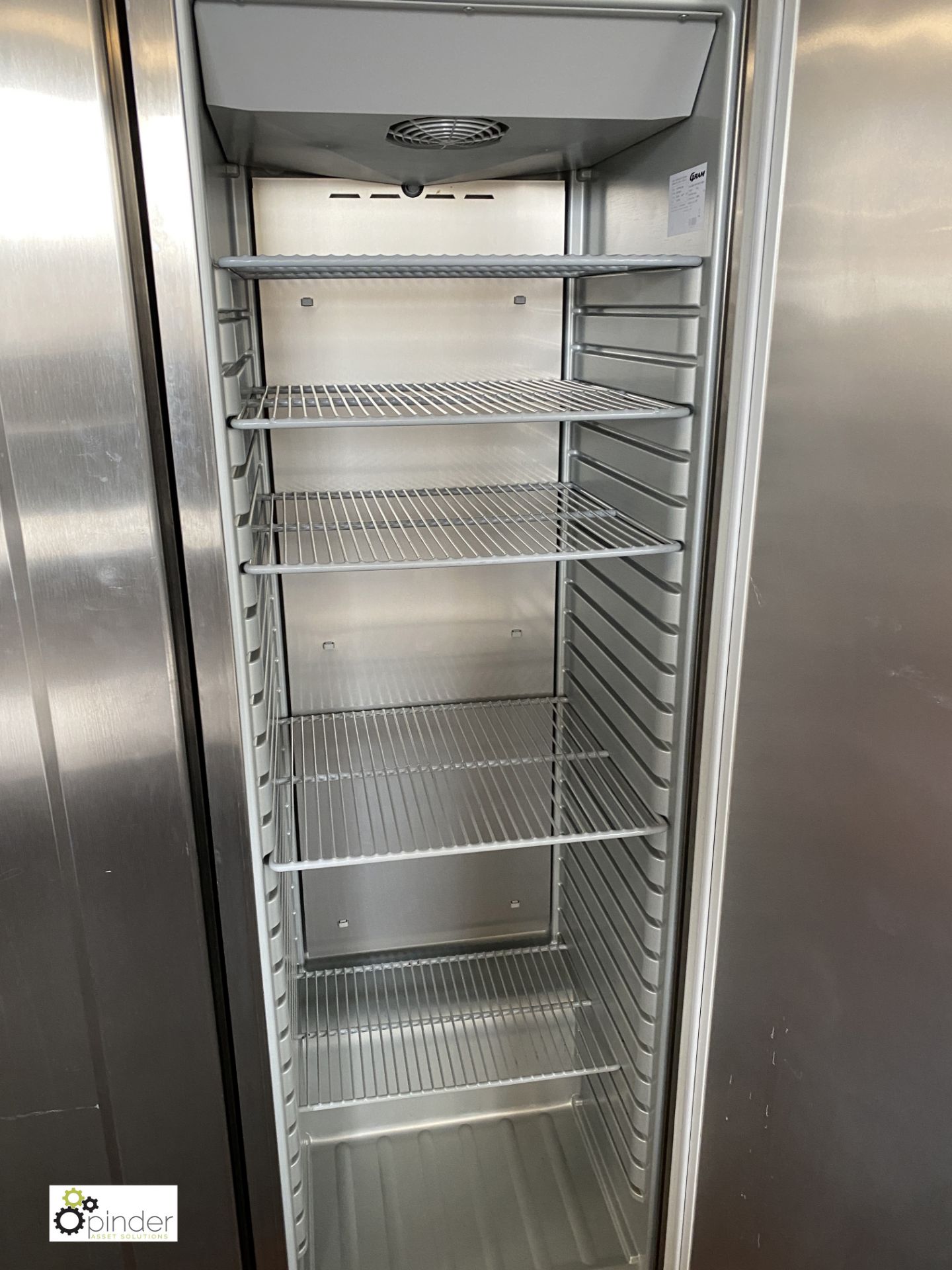 Gram K410 RGC6N stainless steel single door mobile Fridge, 240volts, 600mm x 650mm x 1900mm - Image 3 of 4