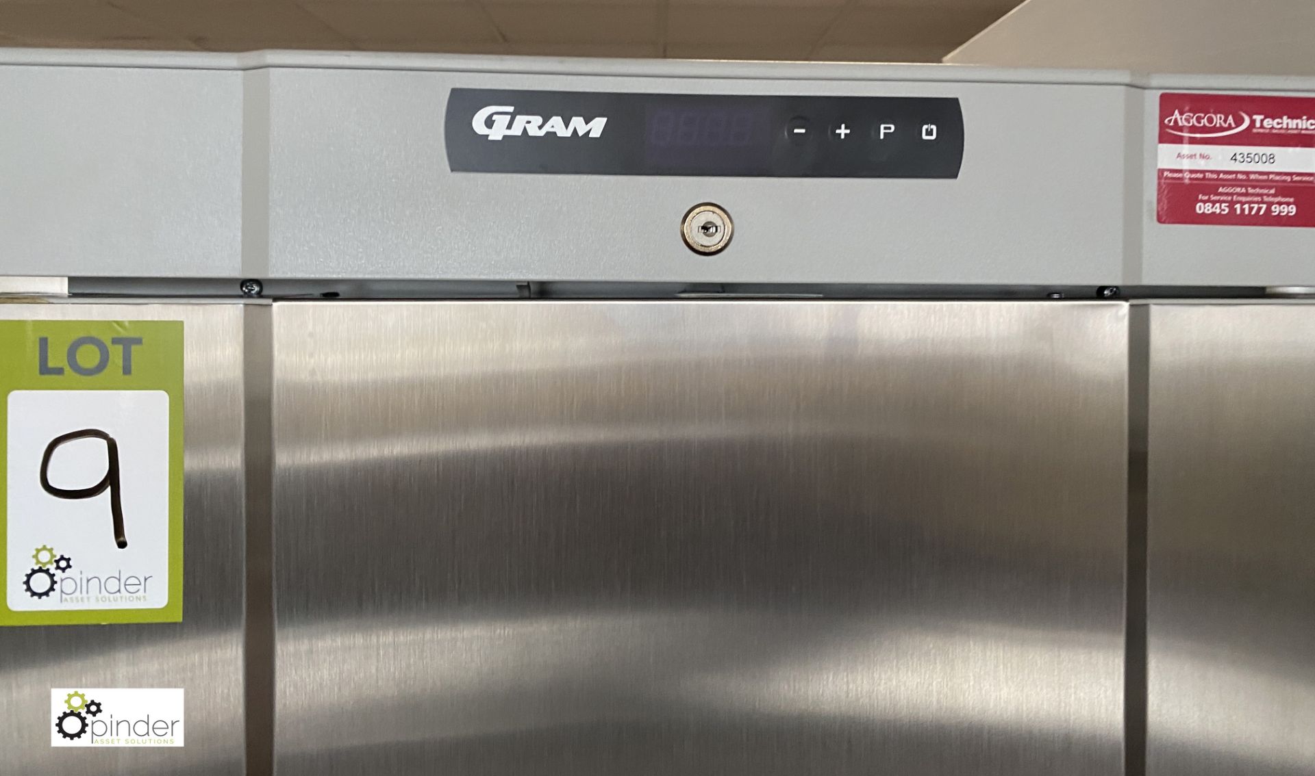 Gram K410 RGC6N stainless steel single door mobile Fridge, 240volts, 600mm x 650mm x 1900mm - Image 2 of 4