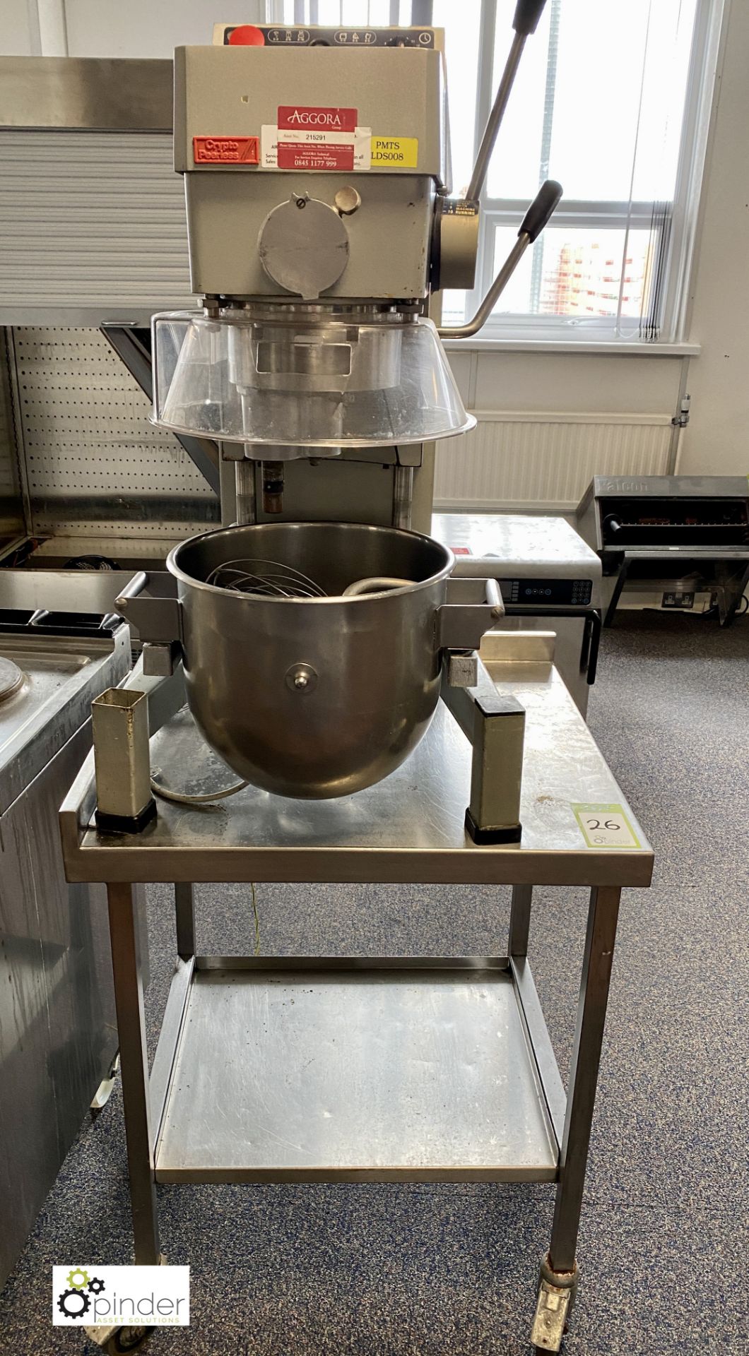 Crypto Peerless EM20 Planetary Food Mixer, 240volts, with bowl, whisk and dough hook, mounted on - Image 2 of 7