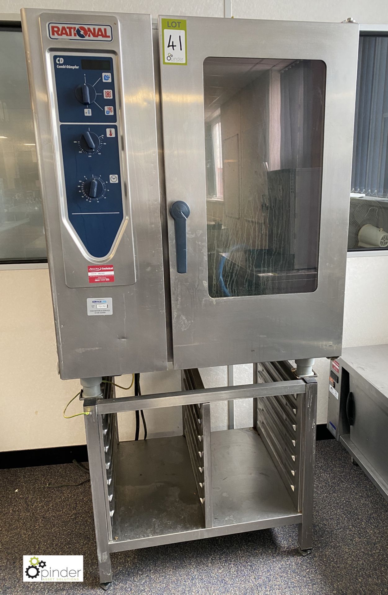 Rational CD101 Combi Dampfer Combi Oven, 10-tray, 400volts, mounted on stainless steel tray stand - Image 2 of 6