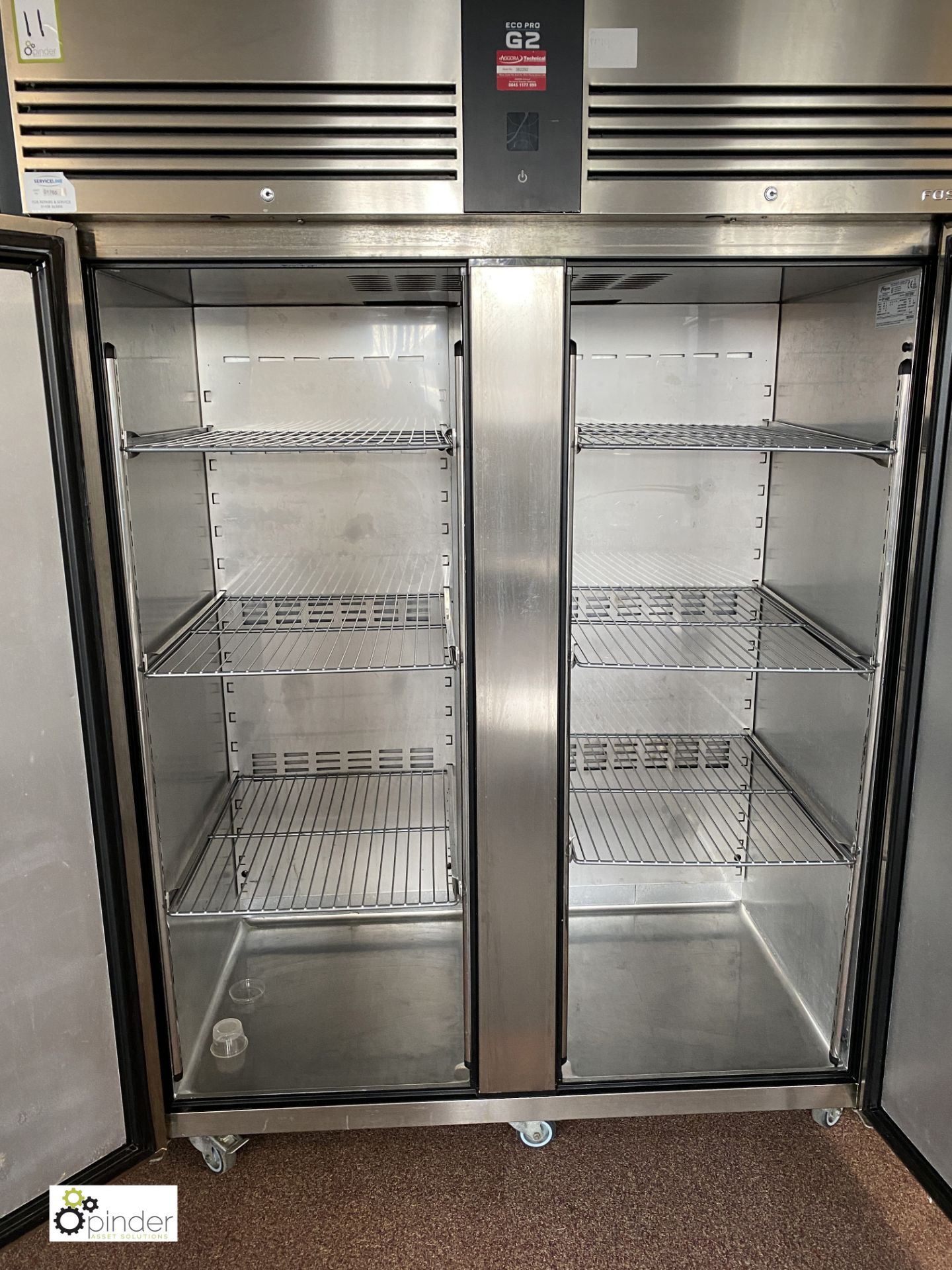 Foster Eco Pro G2 EP1440H stainless steel double door Fridge, 240volts, 1440mm x 840mm x 2060mm - Image 3 of 4