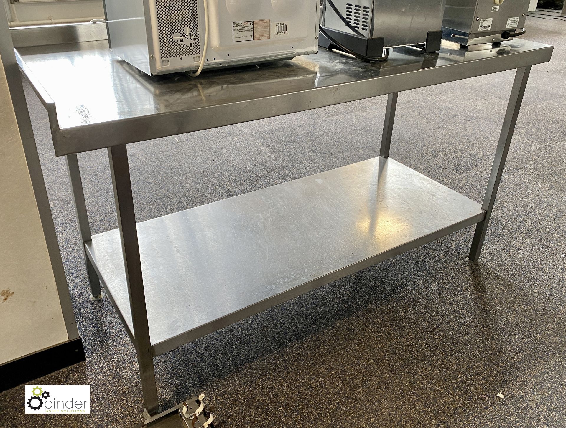 Stainless steel Preparation Table, 1500mm x 700mm x 840mm, with left and rear lips and under shelf - Image 2 of 2