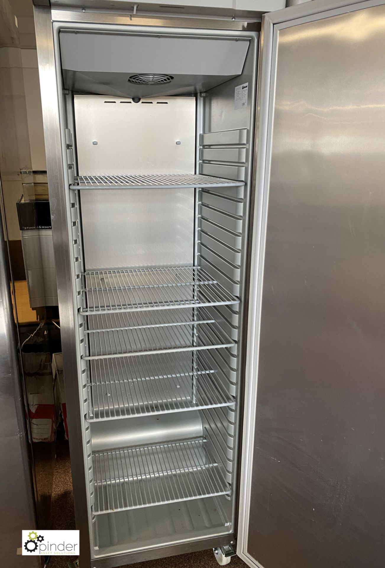 Gram K410 RGC6N stainless steel single door mobile Fridge, 240volts, 600mm x 650mm x 1900mm - Image 3 of 4