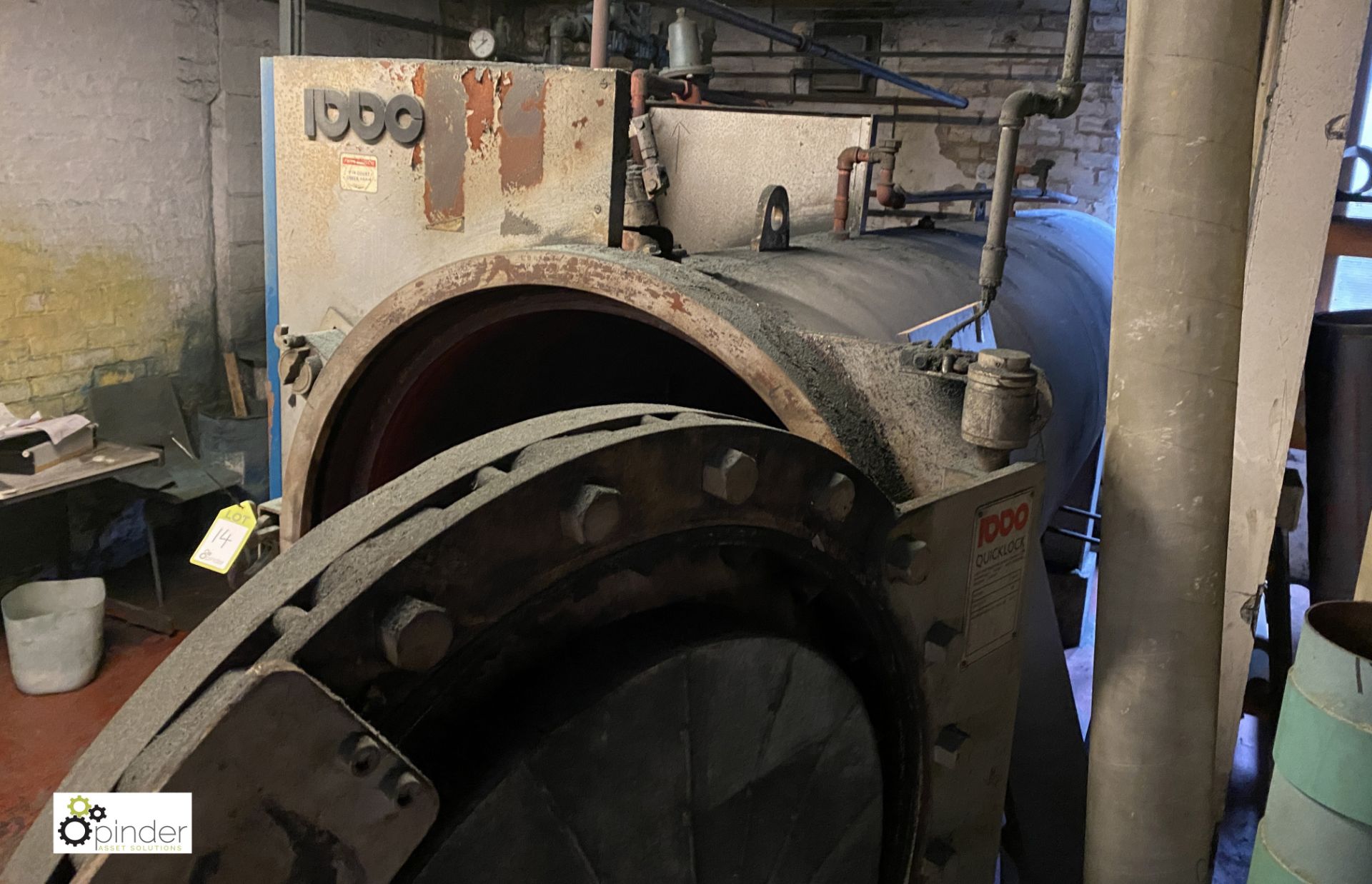 Leeds & Bradford Boiler Company Autoclave, year 1991, MWP 65 PSI, chamber size 3300mm x 900mm - Image 7 of 9