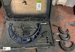 Outside Micrometer with gauge blocks including case, and 3 various Outside Micrometers
