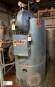 Fulton 20E Steam Boiler, design pressure 130psi, output 700lbs/hr, year Dec 1990, serial number 6218