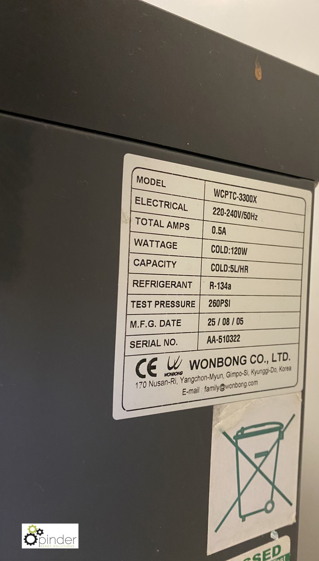 Wonbong AA3300X Water Chiller (lot location – Parkview Restaurant Kitchen – first floor) - Image 2 of 3