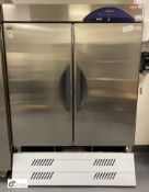 Williams HZ32 ZIRCON 2000 stainless steel mobile double door Fridge, 240volts, 1400mm x 710mm x