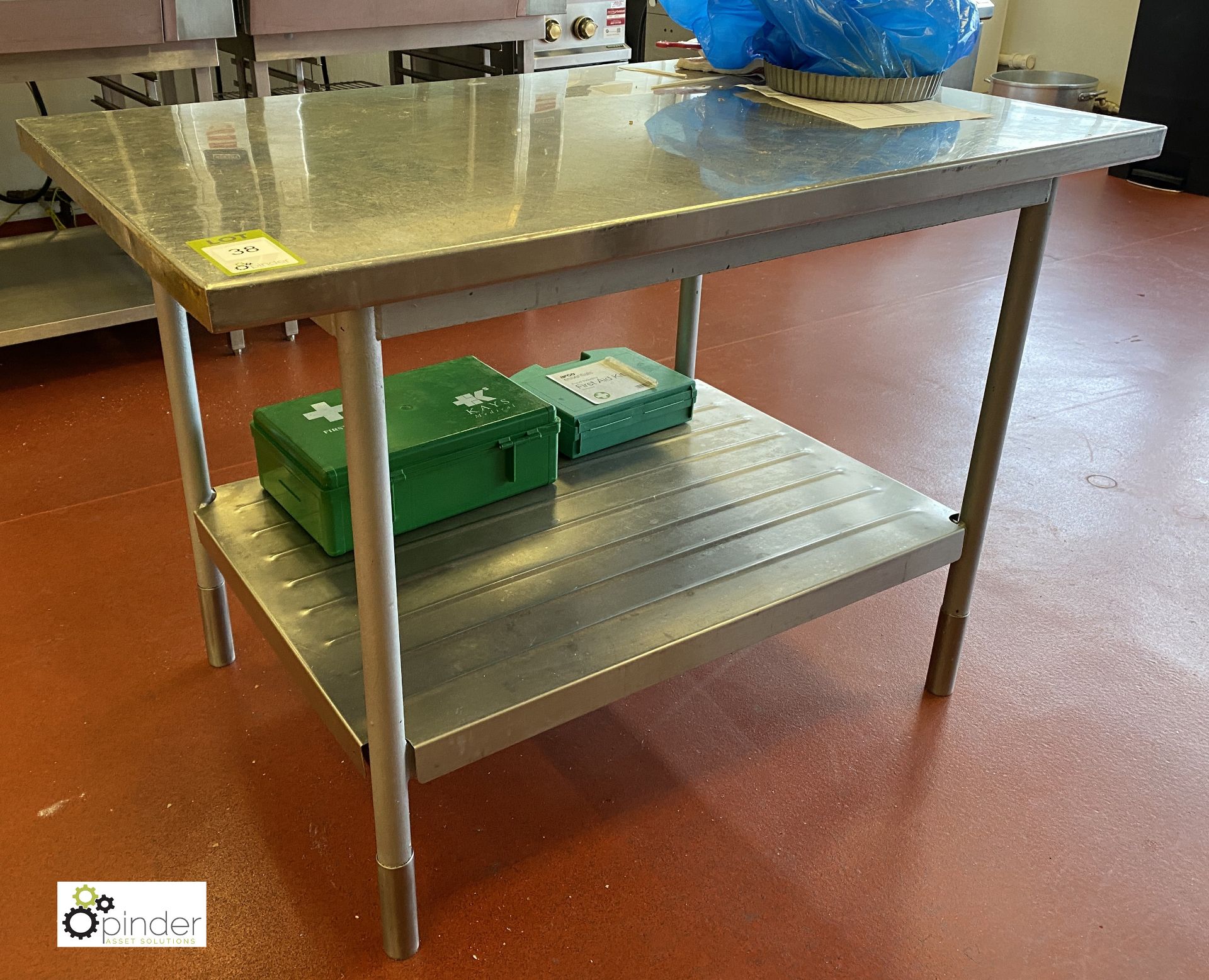 Stainless steel Preparation Table, 1230mm x 775mm x 870mm, with undershelf (lot location –