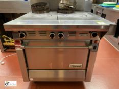Garland stainless steel gas fired Contact Range, with 2 bullseye top and single oven, 870mm x