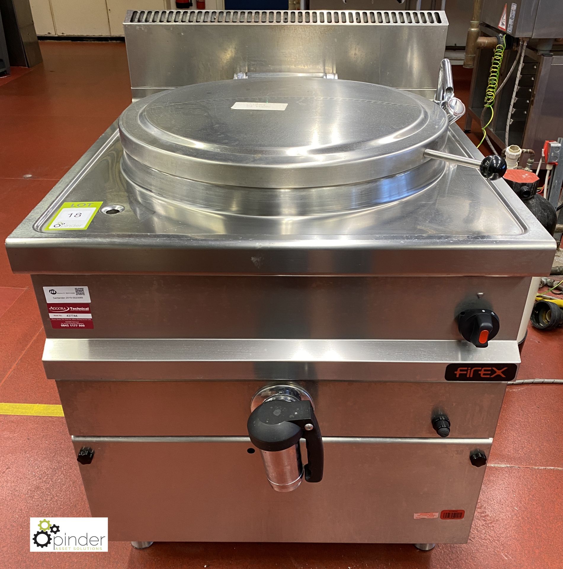 Firex stainless steel gas fired boiling Easypan, 800mm x 900mm x 1000mm (lot location – Parkview