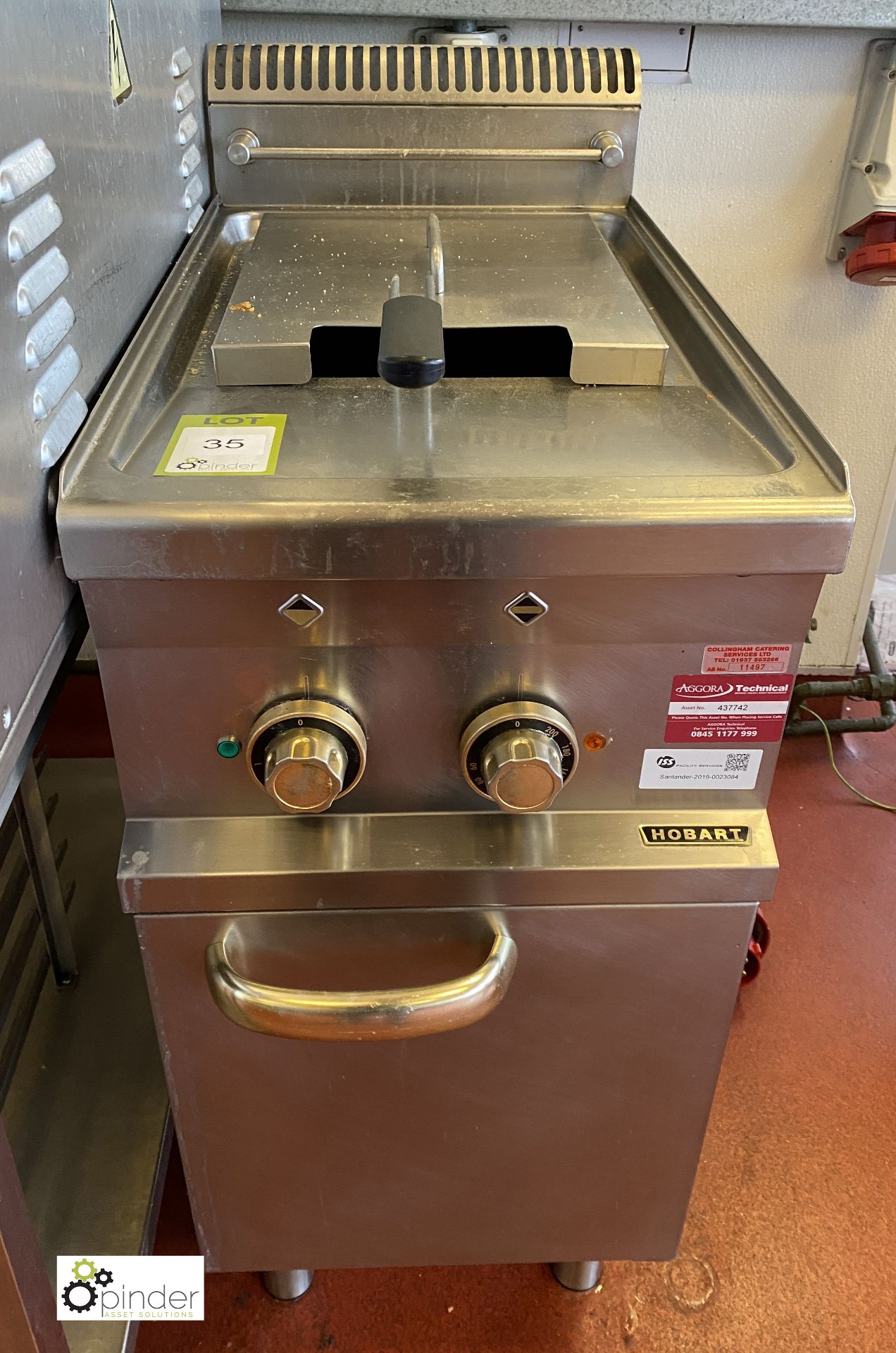 Hobart EF47 single basket Deep Fat Fryer, 400volts, 400mm x 700mm x 940mm (lot location – Parkview