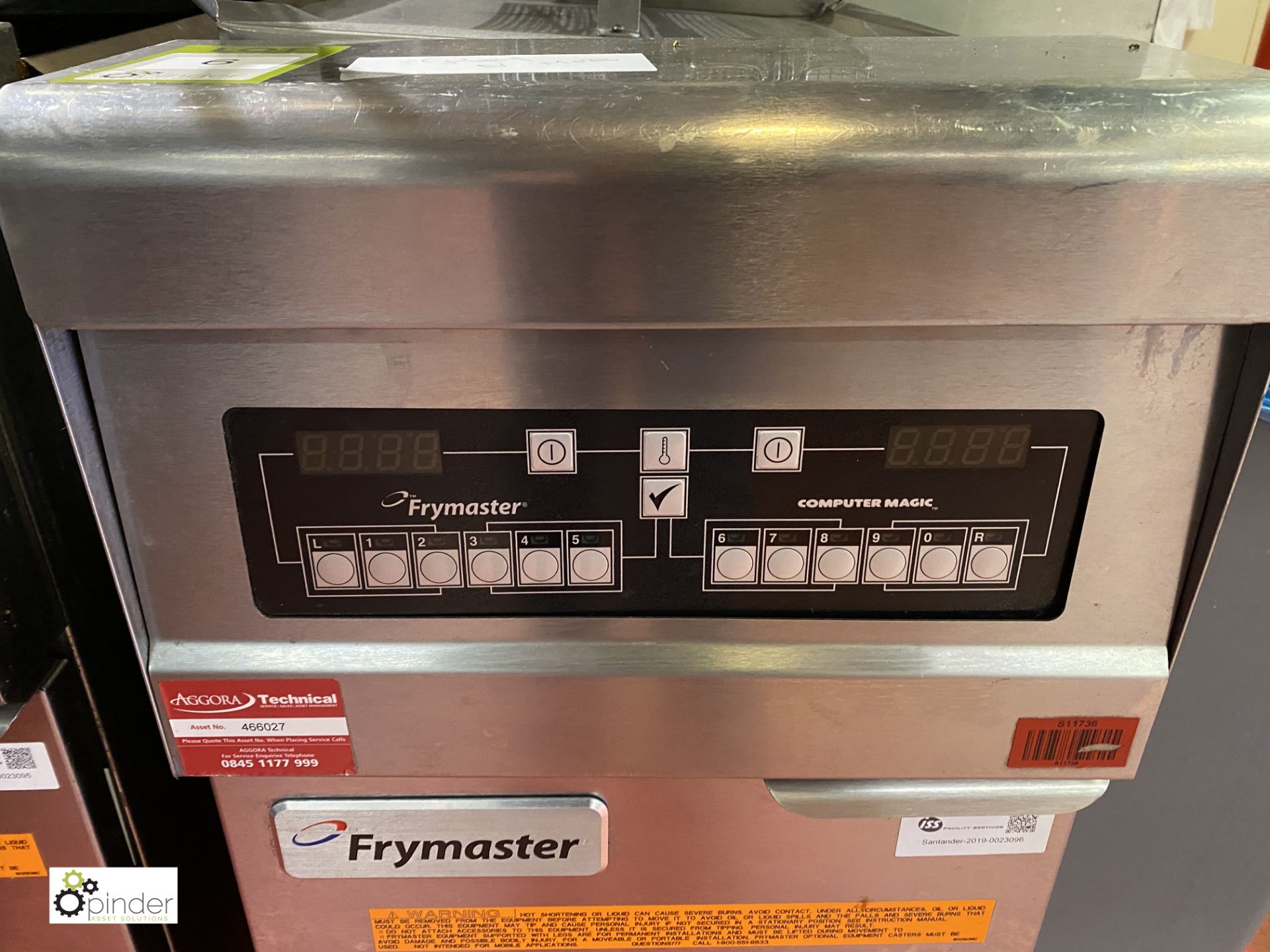 Frymaster PMJ145ECSC stainless steel gas fired twin basket Deep Fat Fryer, 240volts, 400mm x 800mm x - Image 2 of 6
