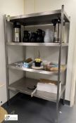 Stainless steel 4-shelf Rack, 1150mm x 700mm x 2000mm (contents not included – lot 106) (lot