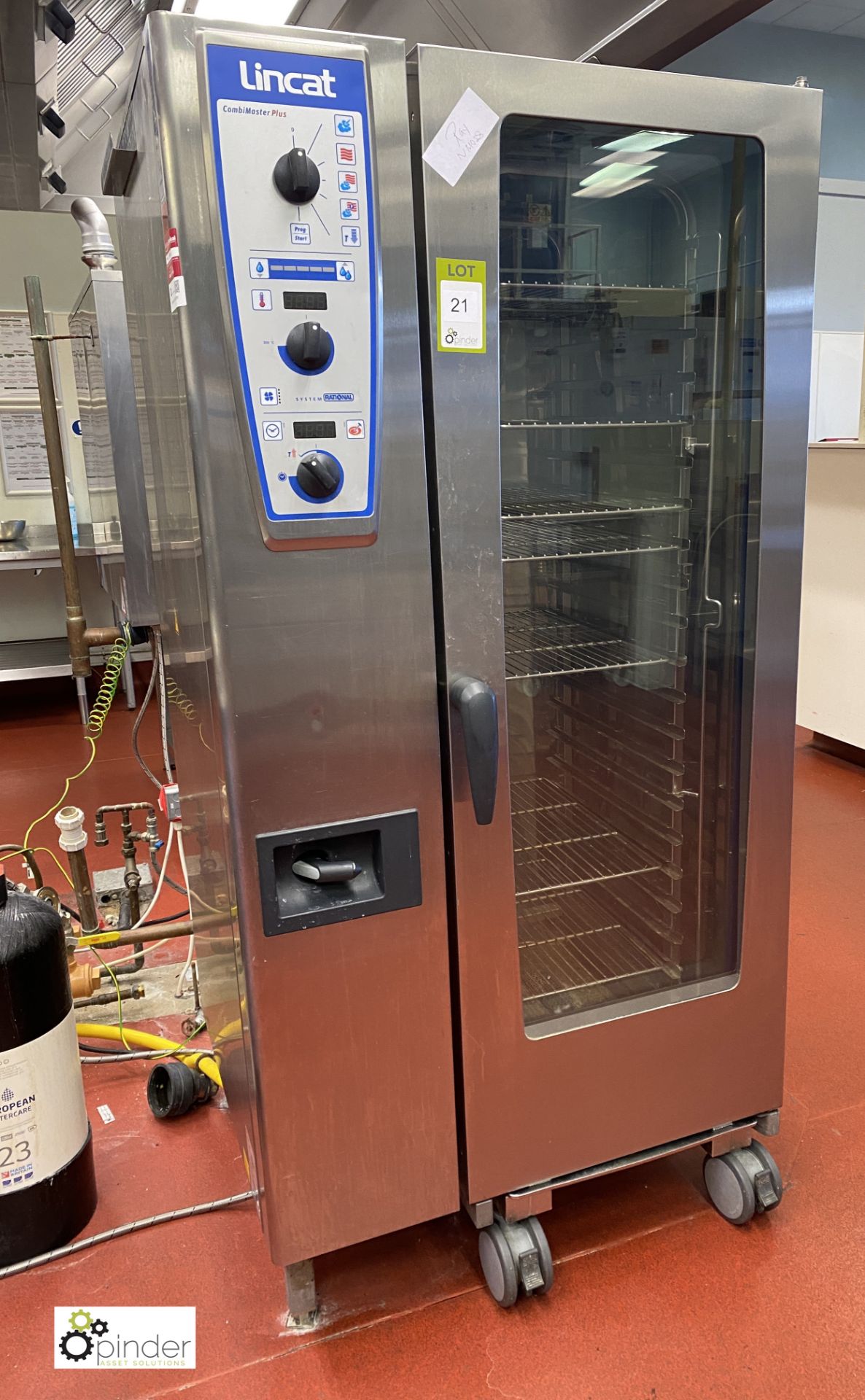 Lincat Combimaster Plus 201G gas fired Combi Oven, 20-tray capacity, 880mm x 800mm x 1790mm (lot