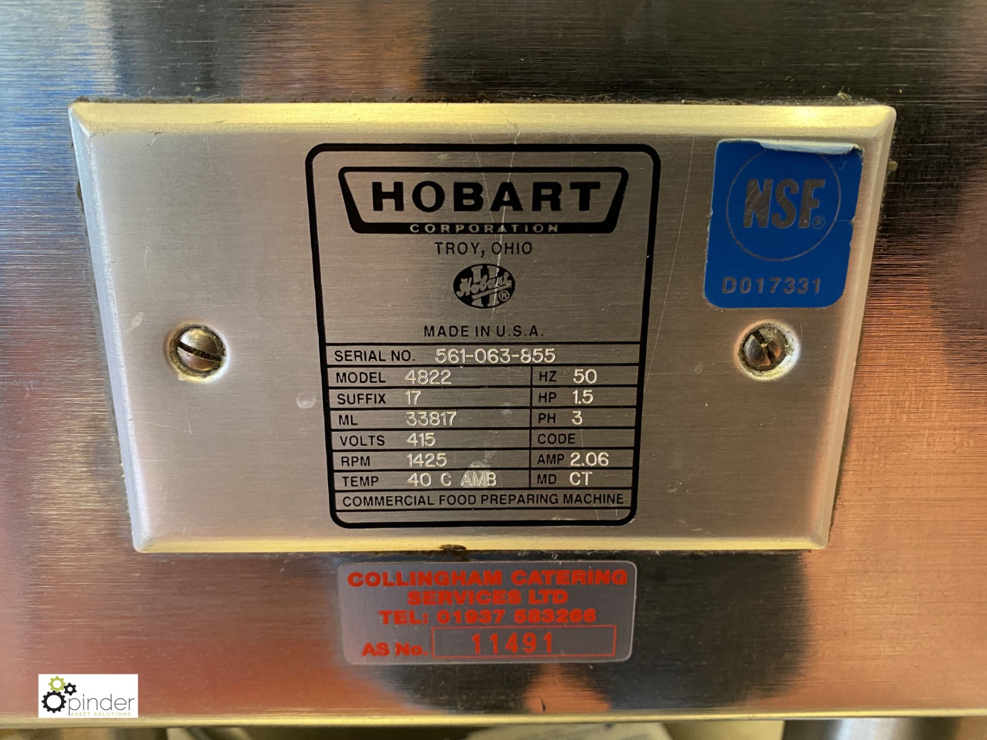Hobart 4822 counter top Mincer, 415volts, with quantity various attachments (lot location – Parkview - Image 4 of 9