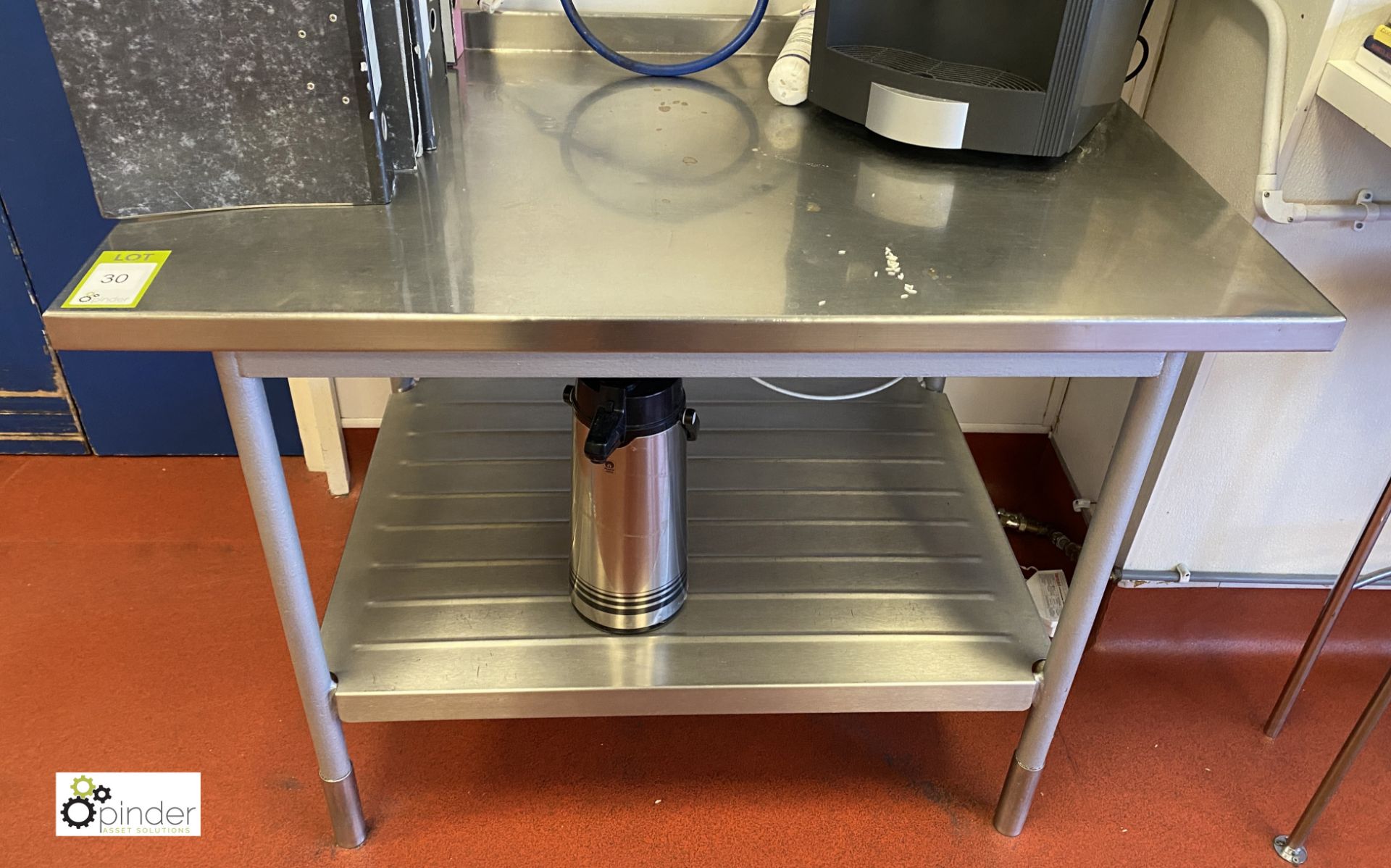 Stainless steel Preparation Table, 1220mm x 770mm x 870mm, with rear lip and undershelf (lot - Image 2 of 3