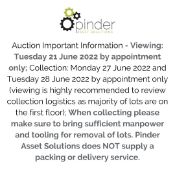 Auction Important Information - Viewing: Tuesday 21 June 2022 by appointment only; Collection: