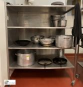 Stainless steel mobile 4-shelf Pot Rack, 1610mm x 970mm x 1920mm (contents not included – lot 55) (