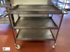 Stainless steel 3-tier Trolley, 900mm x 550mm x 950mm (lot location – Parkview Restaurant