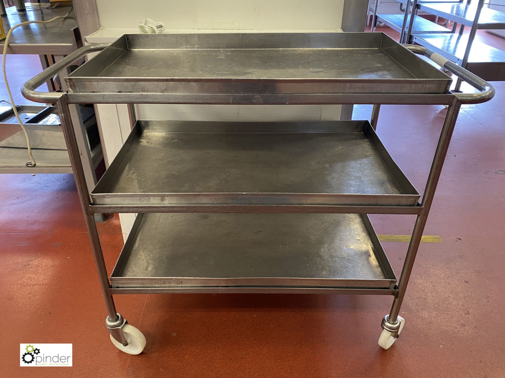 Stainless steel 3-tier Trolley, 900mm x 550mm x 950mm (lot location – Parkview Restaurant