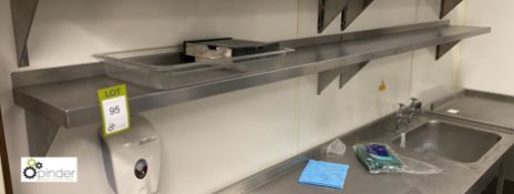 2 stainless steel Shelves, 1500mm x 300mm (lot location – Group Hospitality Kitchen – ground floor)