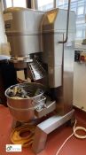 Hobart HSM40 Planetary Food Mixer, 240volts, 1340mm high, with whisk, 2 dough hooks and mixing
