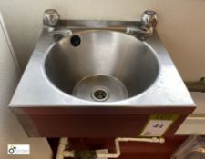 Stainless steel Hand Wash Basin, 385mm x 330mm (lot location – Parkview Restaurant Kitchen – first