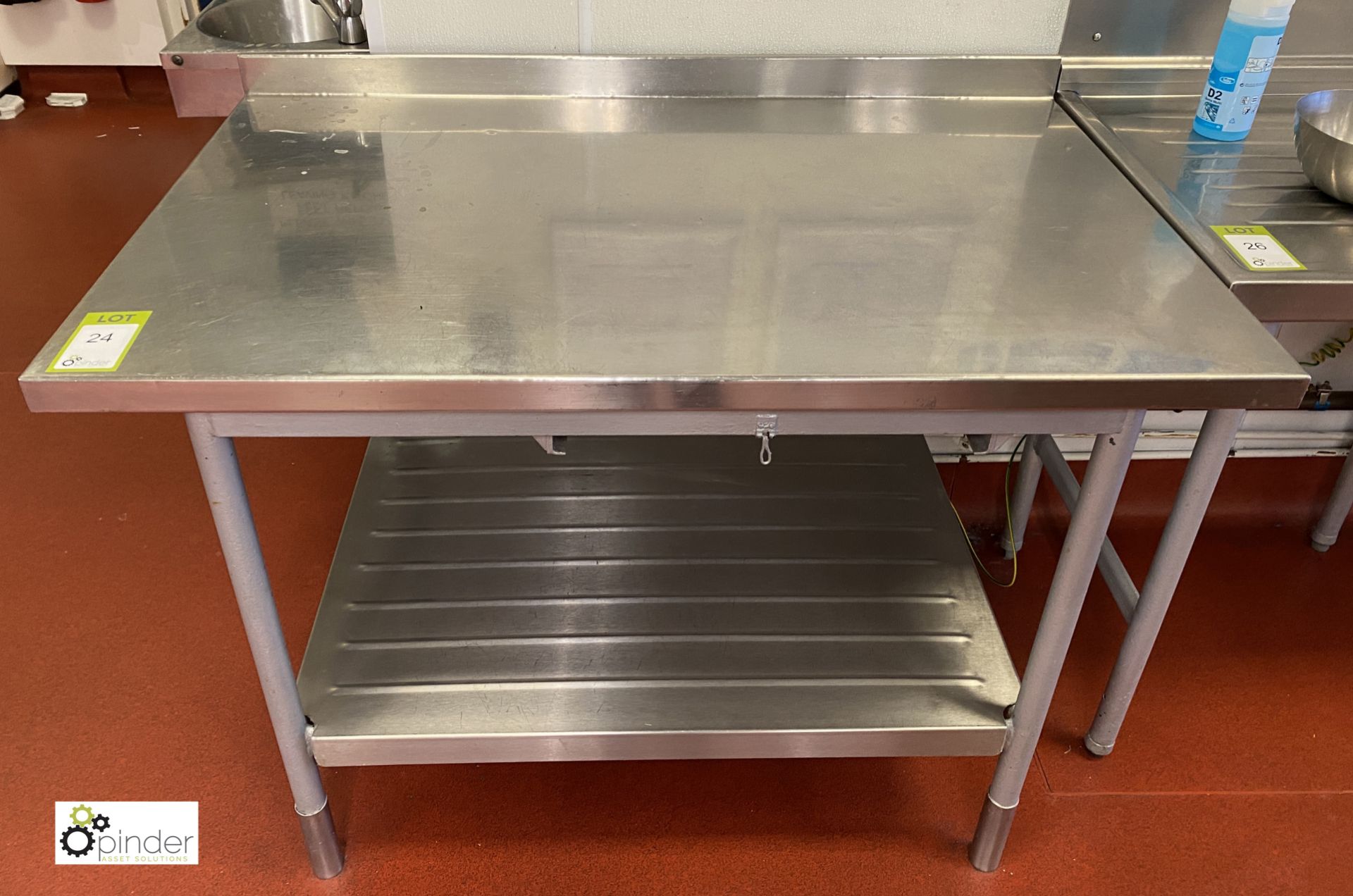 Stainless steel Preparation Table, 1230mm x 780mm x 860mm, with rear lip and undershelf (lot - Image 2 of 3