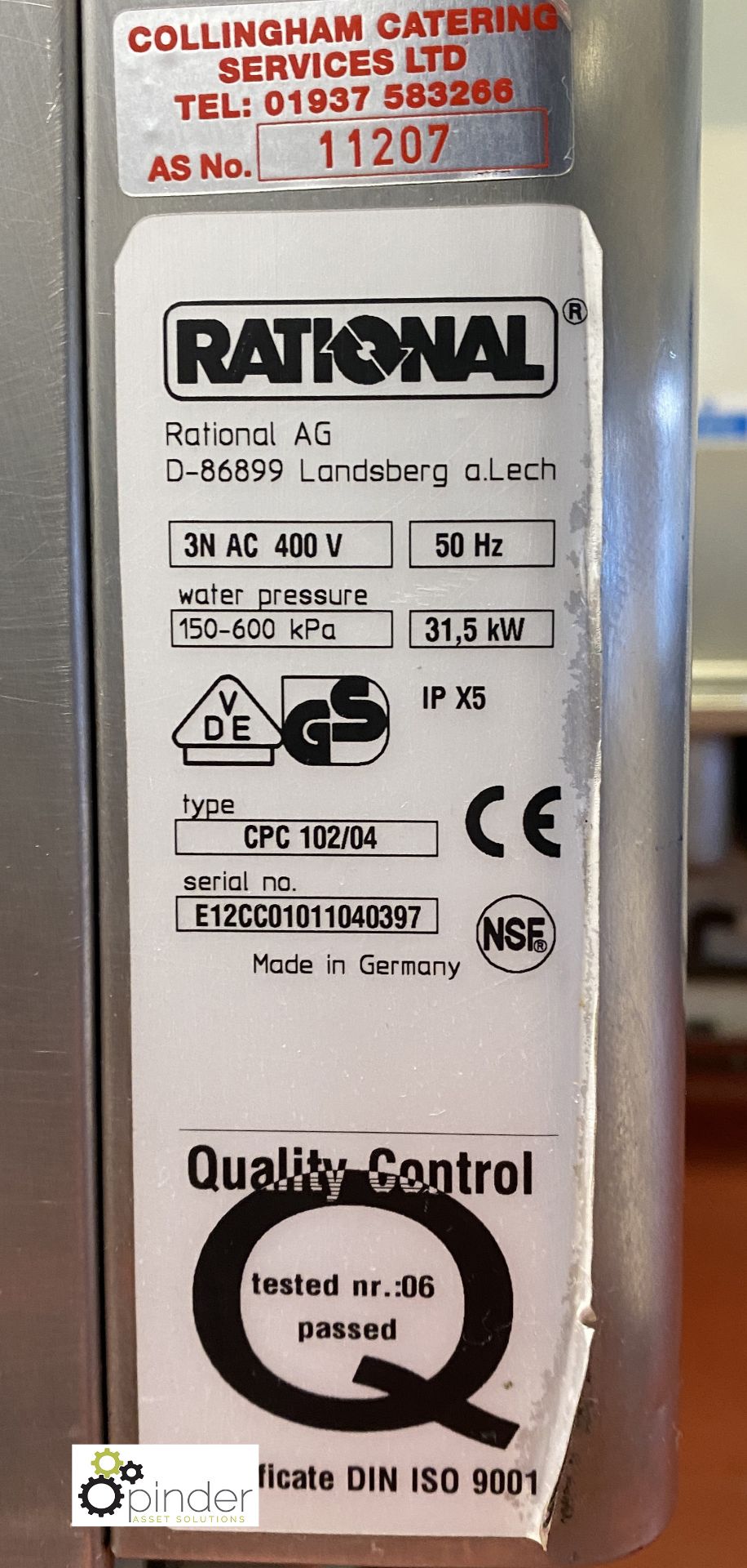 Rational ClimaPlus Combi 102/04 Combi Oven, 10 tray capacity, 415volts, 1270mm x 980mm x 1800mm, - Image 6 of 7