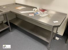 Stainless steel Preparation Table, 2100mm x 700mm x 860mm, with rear and left hand lip and