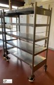 Stainless steel mobile 5-shelf Rack, 1200mm x 600mm x 1640mm (lot location – Parkview Restaurant