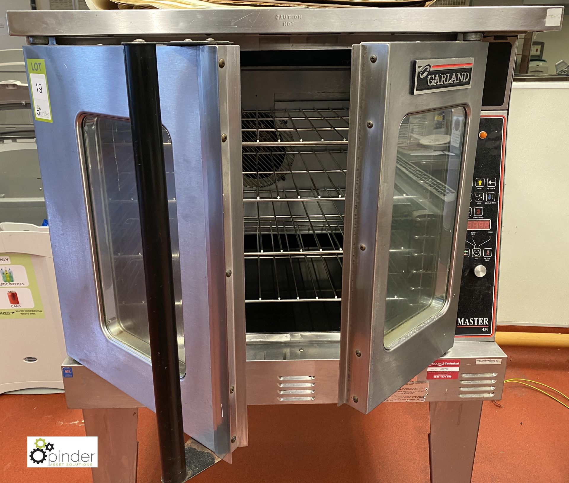 Garland Master 450 gas fired Convection Oven, 970mm x 970mm x 1460mm (lot location – Parkview - Image 5 of 7