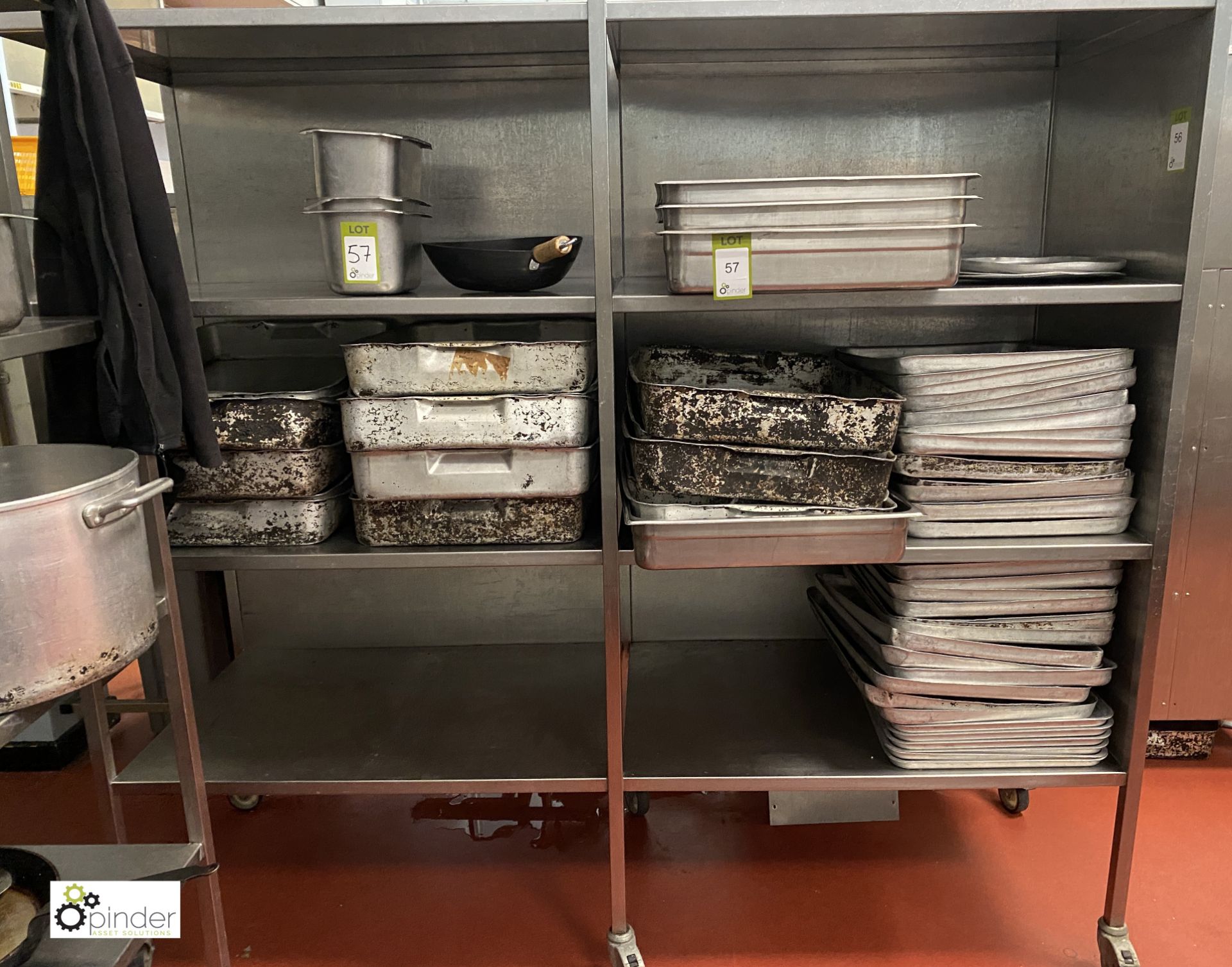 Quantity Baking Trays, etc, to rack (rack not included – lot 56) (lot location – Parkview Restaurant - Image 6 of 7