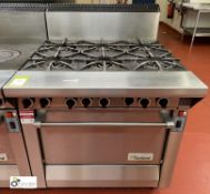 Garland stainless steel gas fired 6-burner Range, with single oven, 870mm x 960mm x 890mm (lot