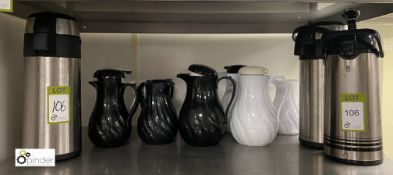 9 plastic Coffee/Tea Flasks and 3 Pressure Dispensing Flasks (lot location – Group Hospitality