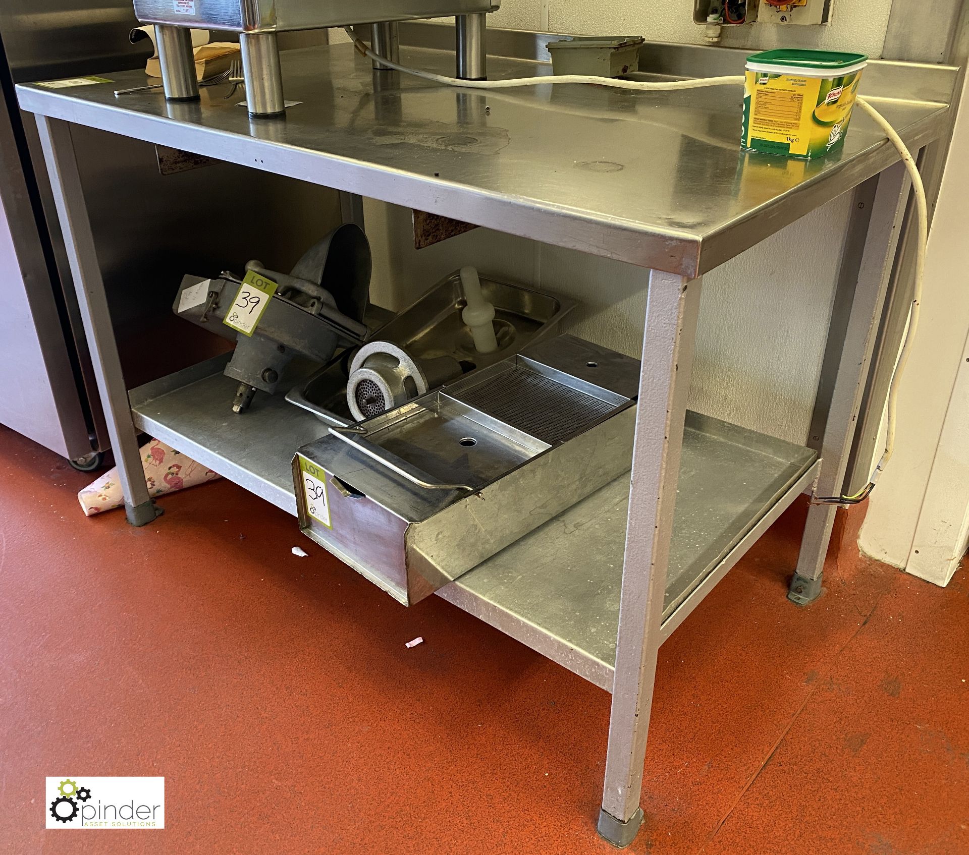 Stainless steel Preparation Table, 1220mm x 770mm x 860mm, with rear lip and undershelf (lot - Image 2 of 3