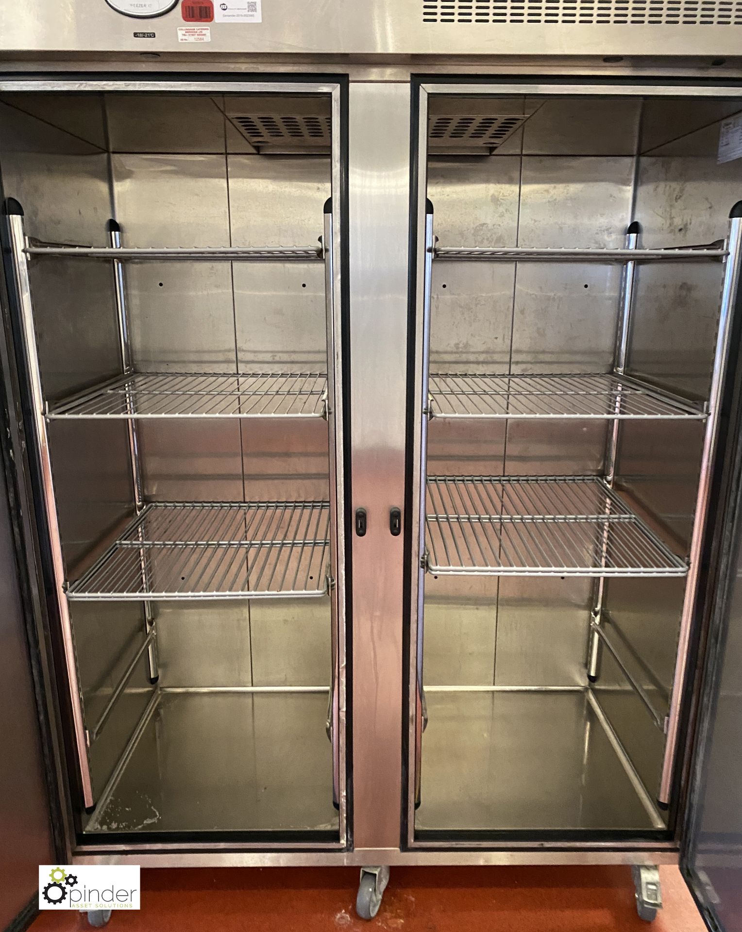 Foster PSG1350L stainless steel mobile double door Freezer, 240volts, 1440mm x 800mm x 2100mm (out - Image 2 of 4