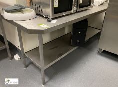 Stainless steel Preparation Table, 2000mm x 700mm x 850mm, with rear and right hand lip and