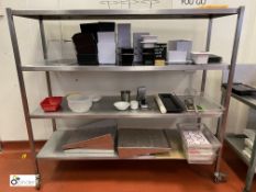 Stainless steel mobile 4-shelf Rack, 1800mm x 600mm x 1635mm (lot location – Parkview Restaurant