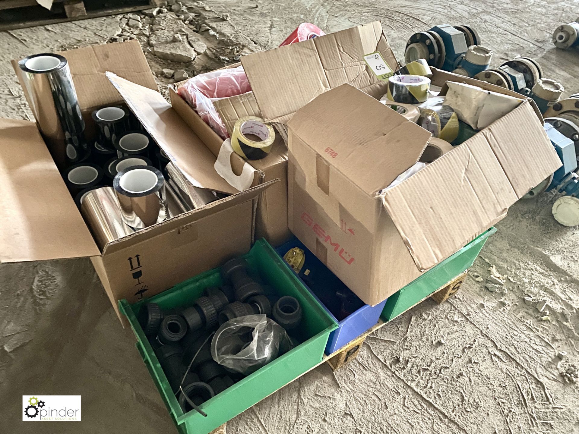 Quantity various Barrier Tape, Nitto Tape and Plastic Pipe Fittings, to pallet (please note there is - Image 7 of 8