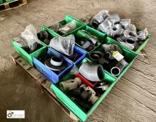 Quantity Plastic Pipe Fittings including connectors, bends, valves, etc, to pallet (please note