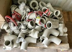 Quantity Plastic Pipe Fittings, including bends, collars, etc (please note there is a lift out fee